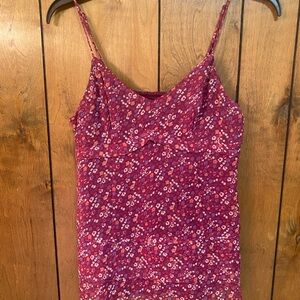 Floral Spaghetti Strap Cami Top - Pink
